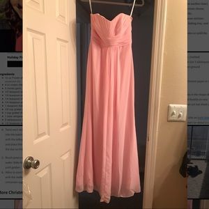 David’s Bridal LONG STRAPLESS CHIFFON DRESS